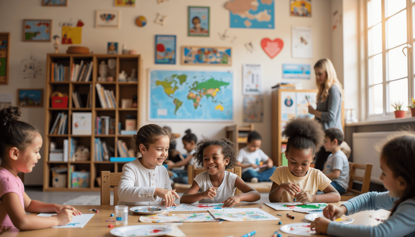 Children participating in learning activities at Little Learners Academy
