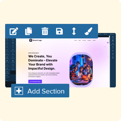 Add or remove page sections