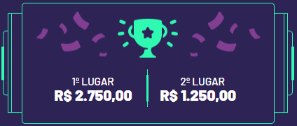1º lugar: R$2.750 | 2º lugar: R$1.250