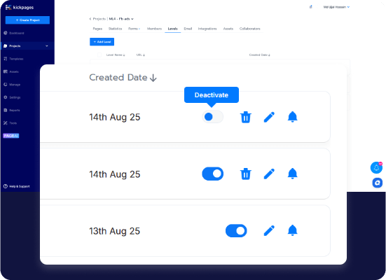 Restrict page access to specific levels