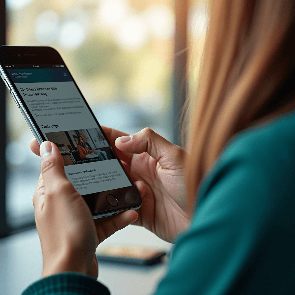 customer browsing small business mobile website on smartphone in Anderson South Carolina