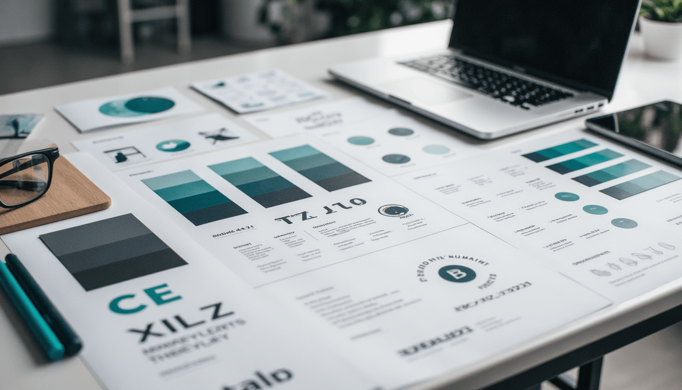 graphic design services for small businesses in Anderson SC workspace with branding materials