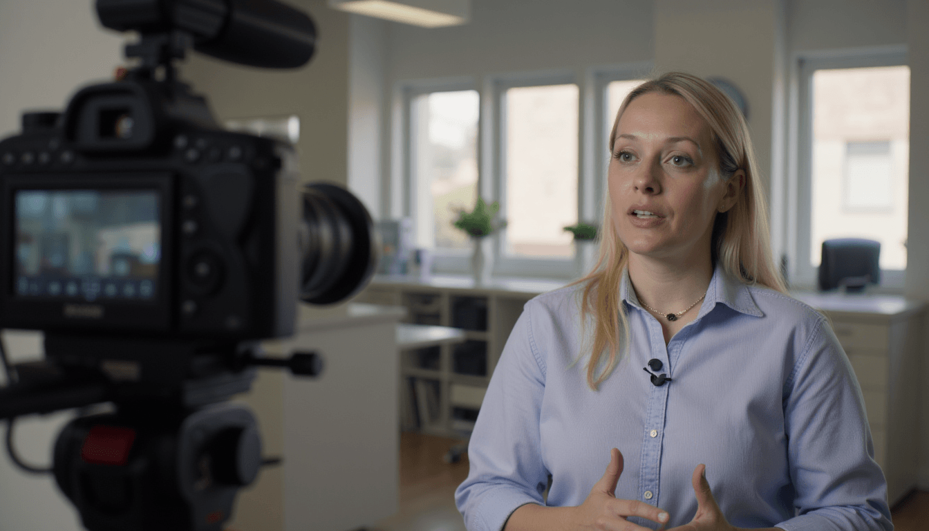 small business owner recording promotional video in South Carolina