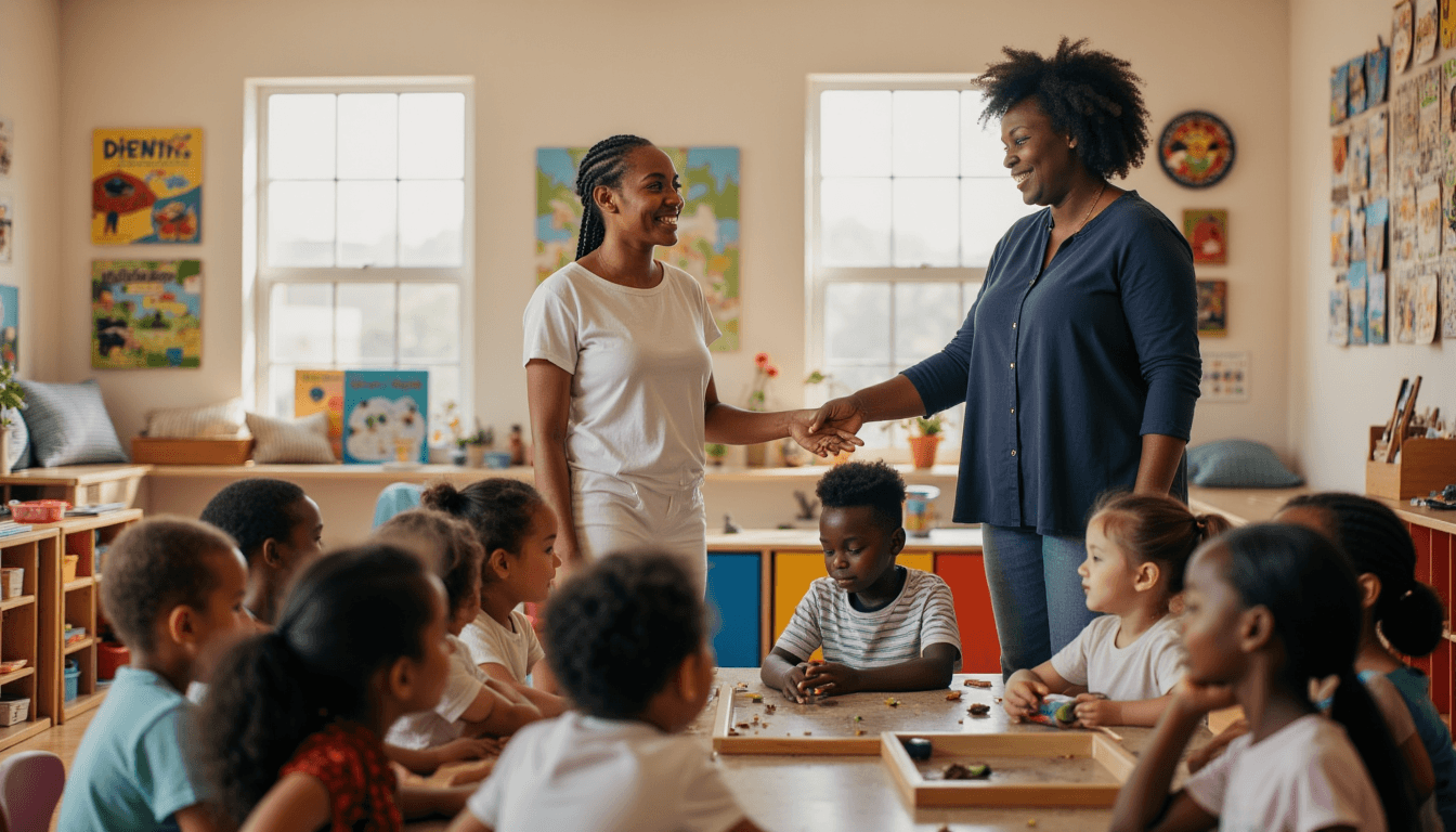 Parent touring Little Learners Academy childcare center