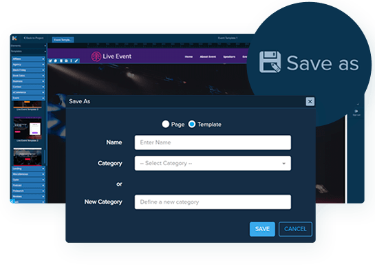 Save your own templates to build new projects faster
