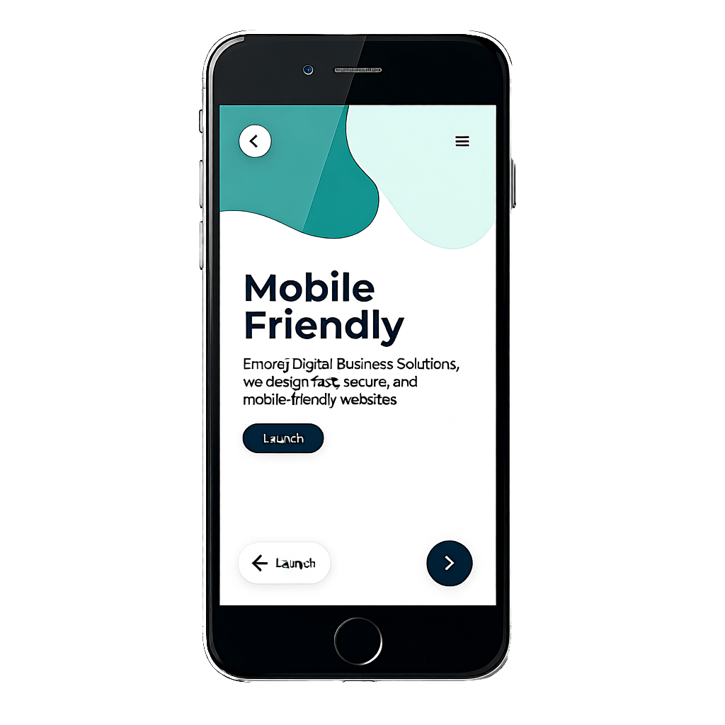 mobile website design for small businesses in Anderson SC displayed on smartphone scree