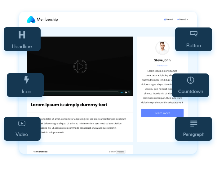 Complete control to customize all of your membership site pages