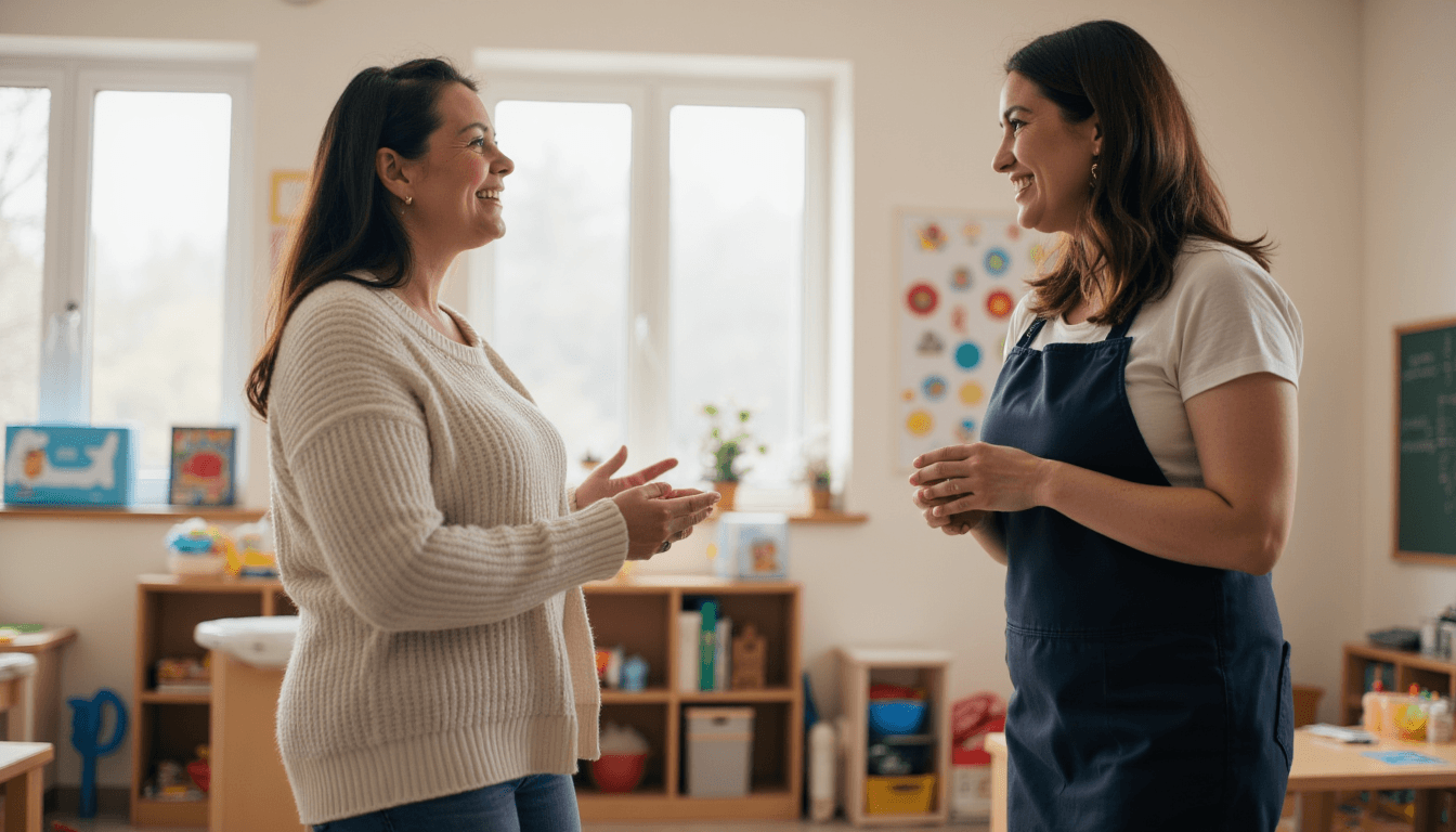 Parent touring daycare facility in Mauldin SC