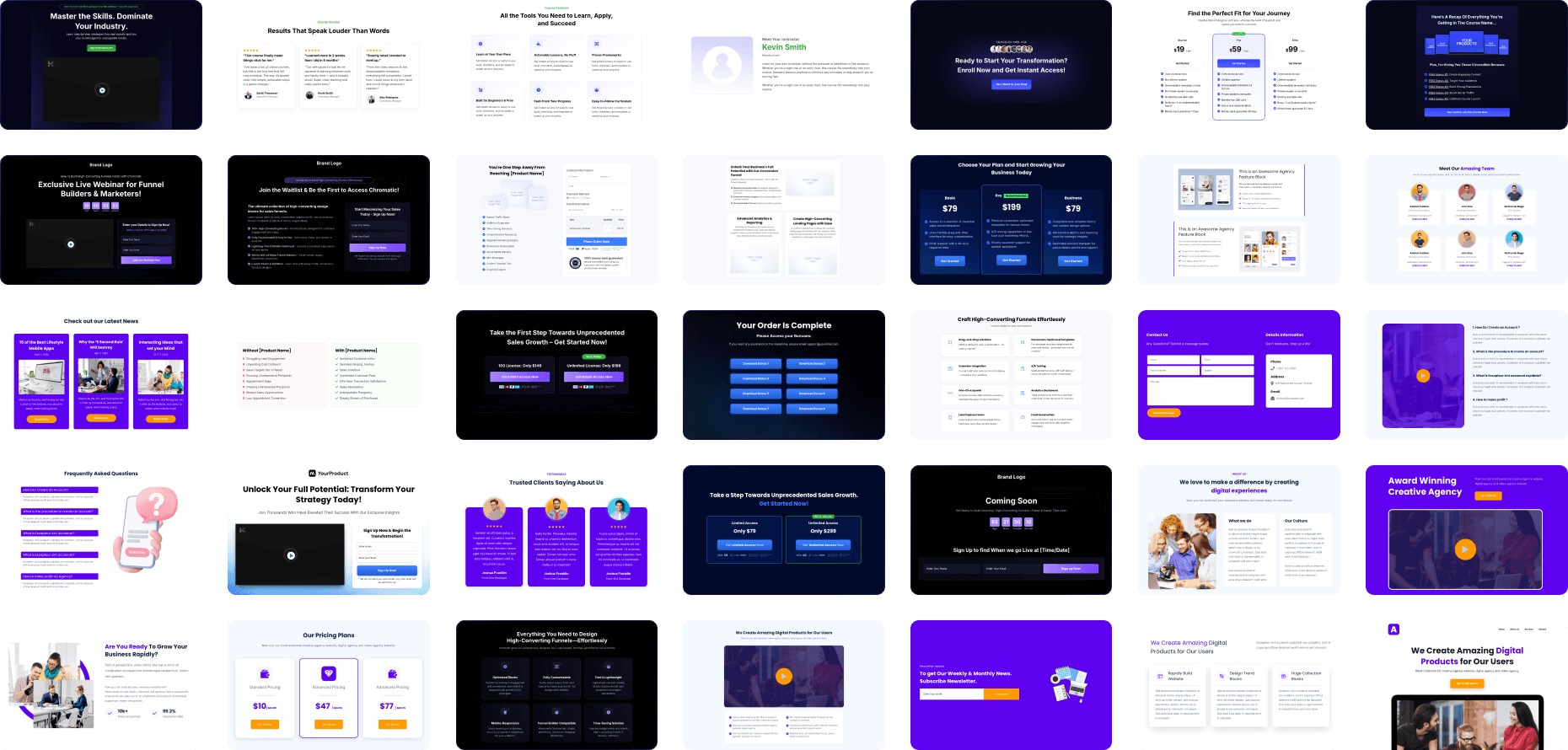 Hundreds of professional design blocks