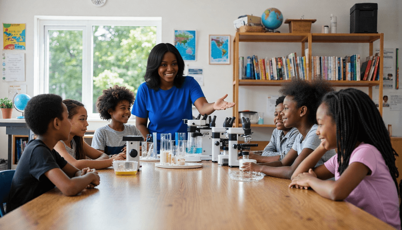 Homeschool learning activity at childcare center