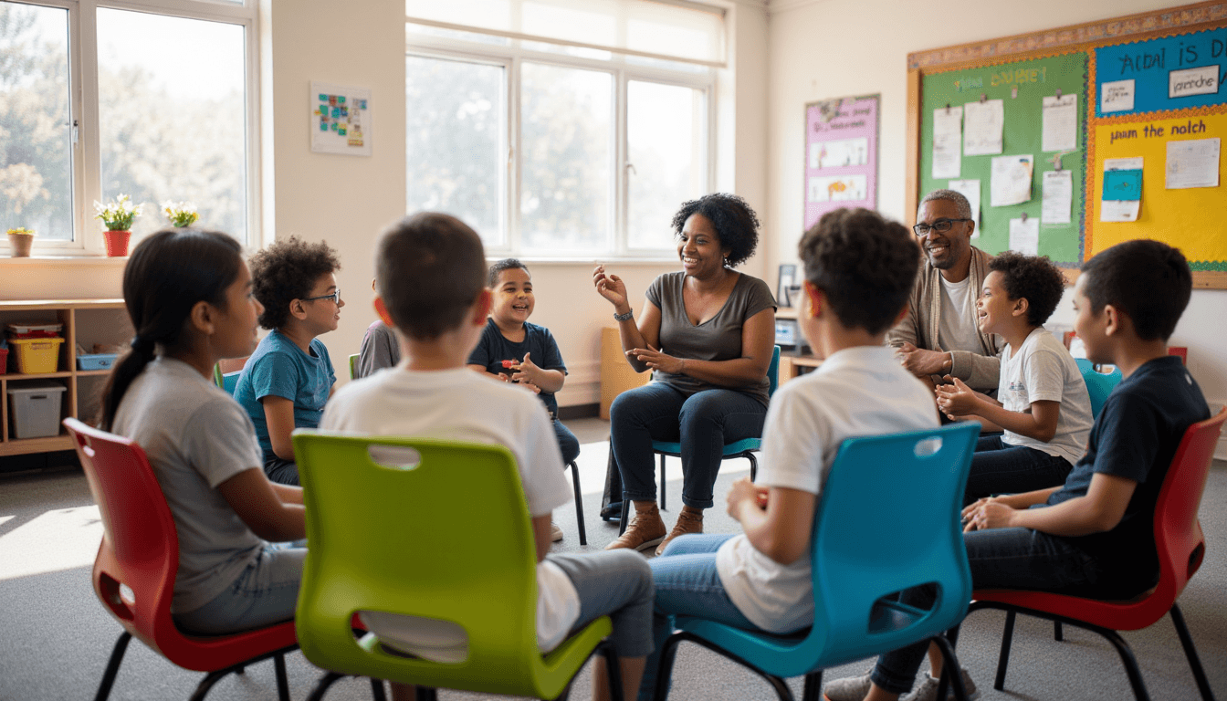 Children collaborating during homeschool learning activity