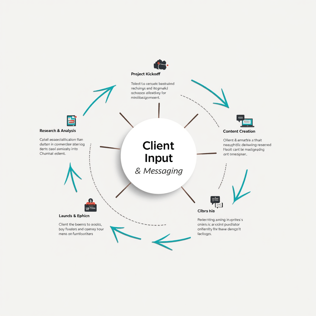 Client Input.Step 5 of an Eight-step marketing project strategy process from research to launch