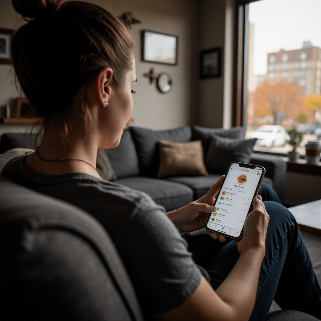 customer using mobile app for scheduling and ordering in Anderson South Carolina