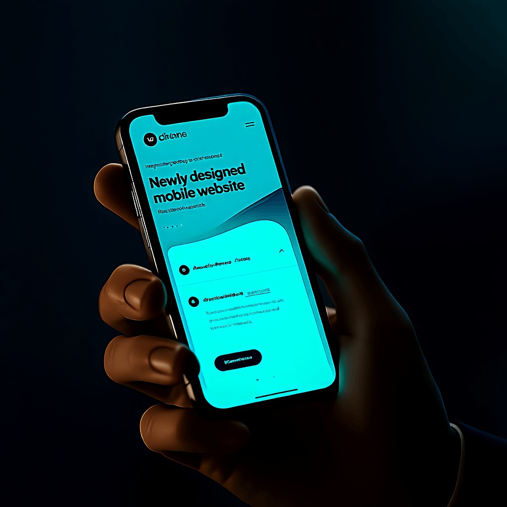 business owner viewing new mobile website design created by Emorej Digital Business Solutions