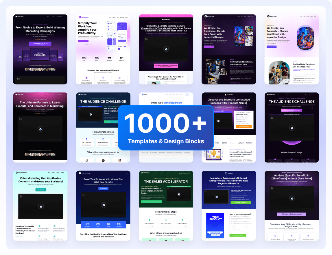 Stunning conversion-optimized templates