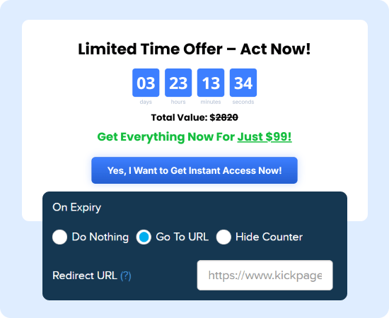 Choose what happens when countdown timers expire